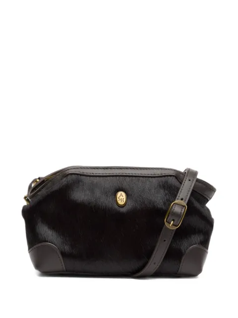 Ash calf-hair leather crossbody bag