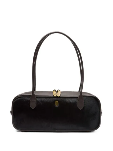 Ash pony-hair leather tote bag
