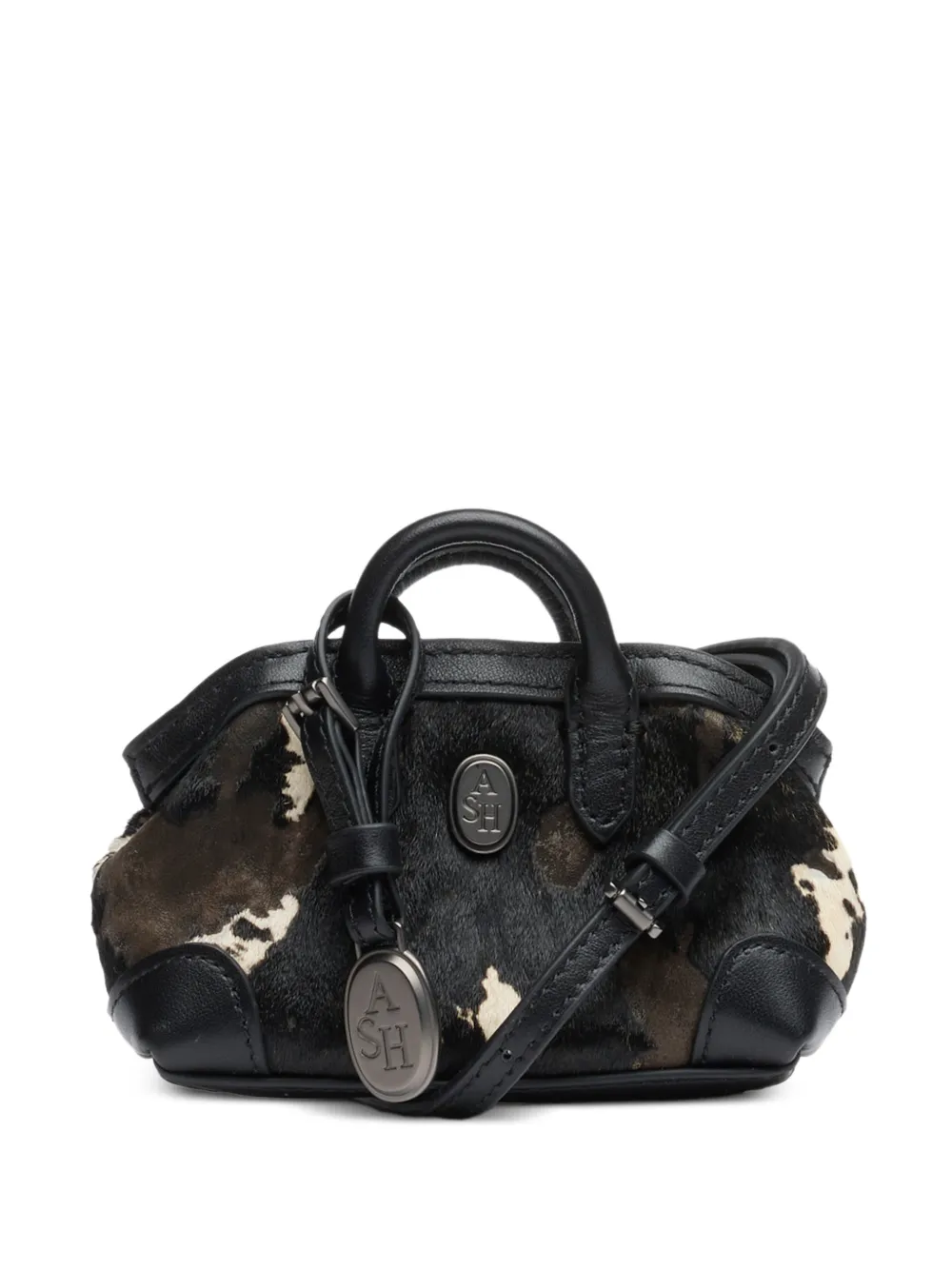 Ash mini sac à main en cuir à imprimé vache Joly - Noir Ash mini sac à main en cuir à imprimé vache Joly - Noir