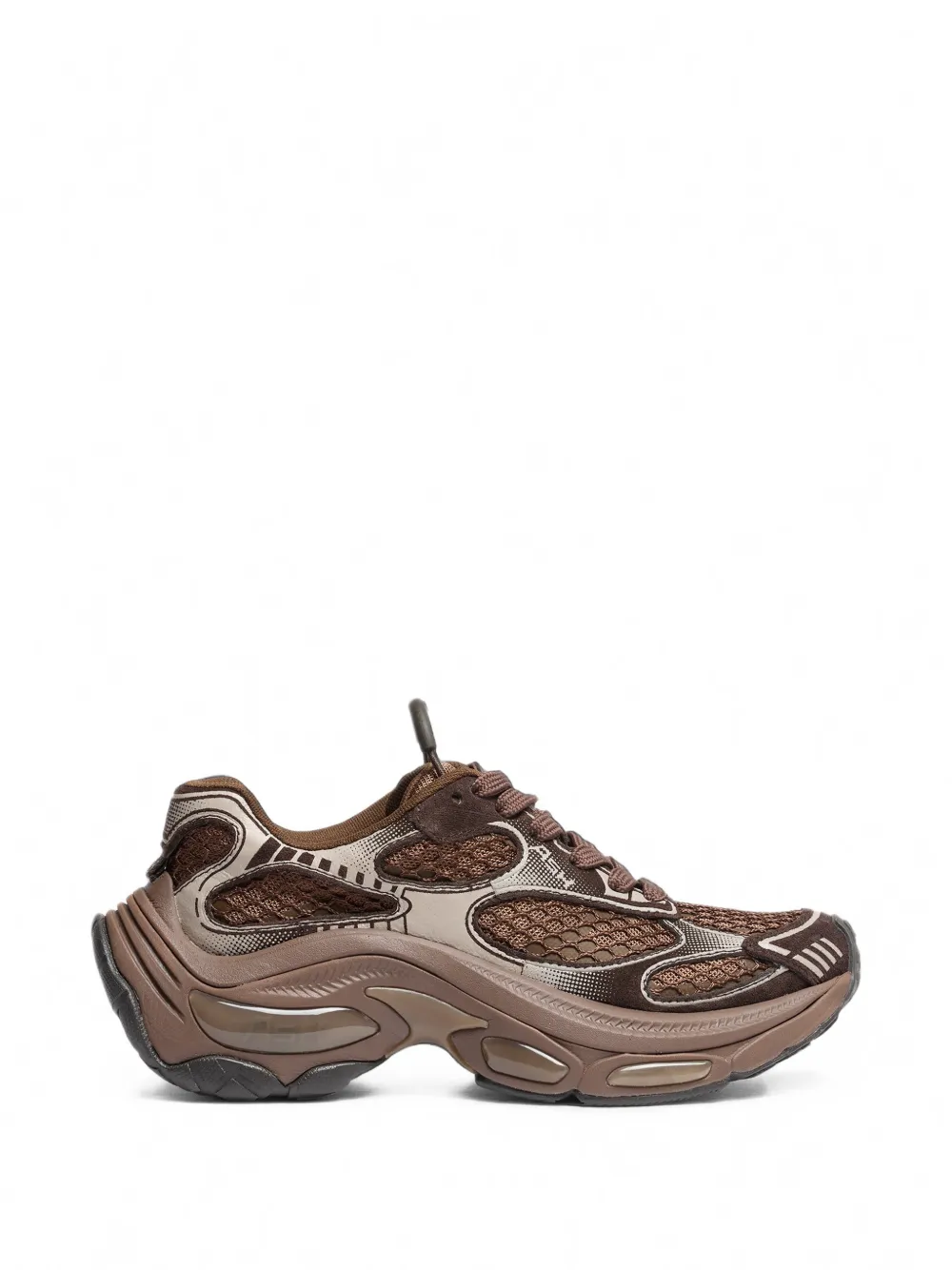 Ash Dragon Panelled Low-top Sneakers In Brown