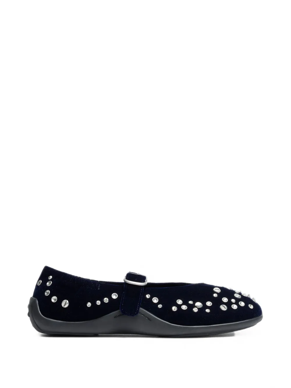 Ash Mimosa Stud-embellished Ballet Flats In Black