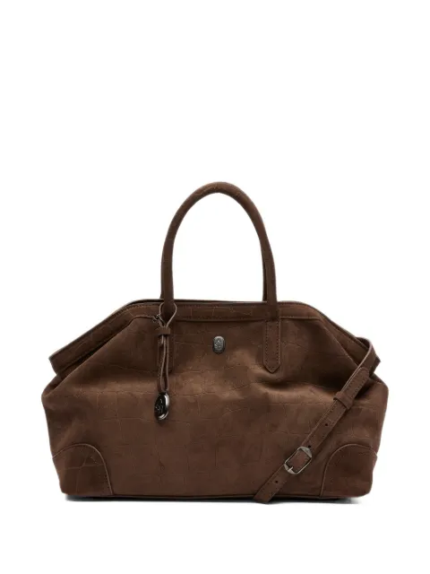 Ash tote Justine de gamuza con efecto de piel de cocodrilo