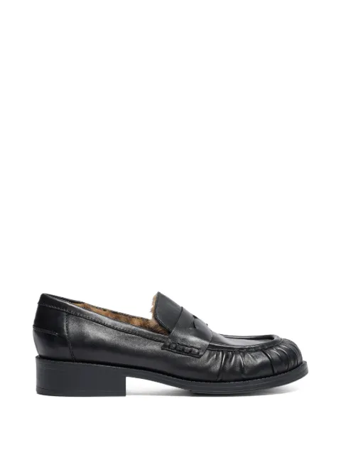 Ash Rusty fur-lined gathered-toe loafers