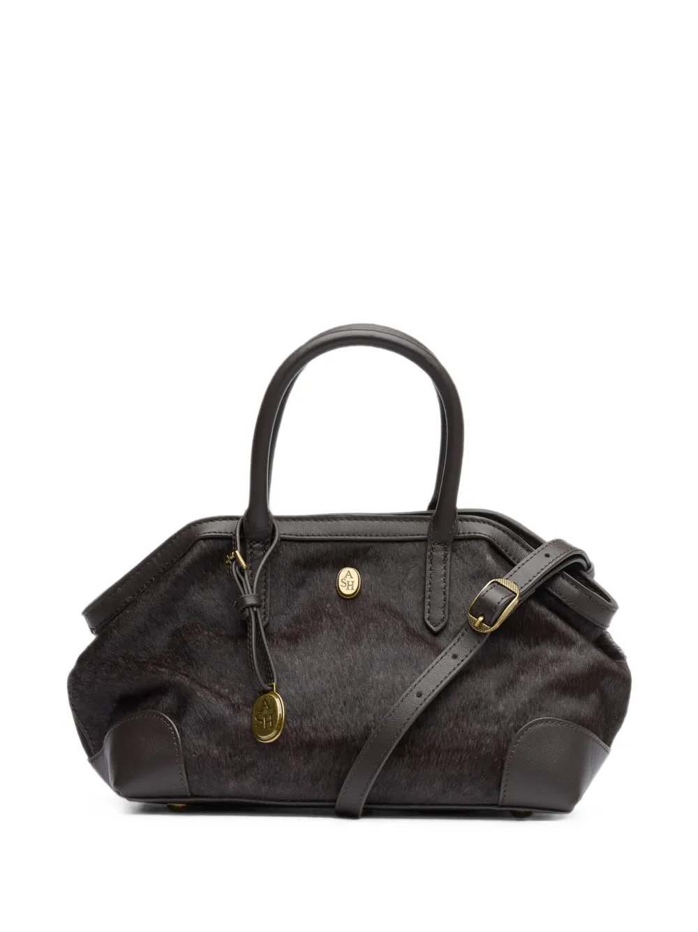 Ash Josephine Calf Hair-panelled Tote Bag In Brown