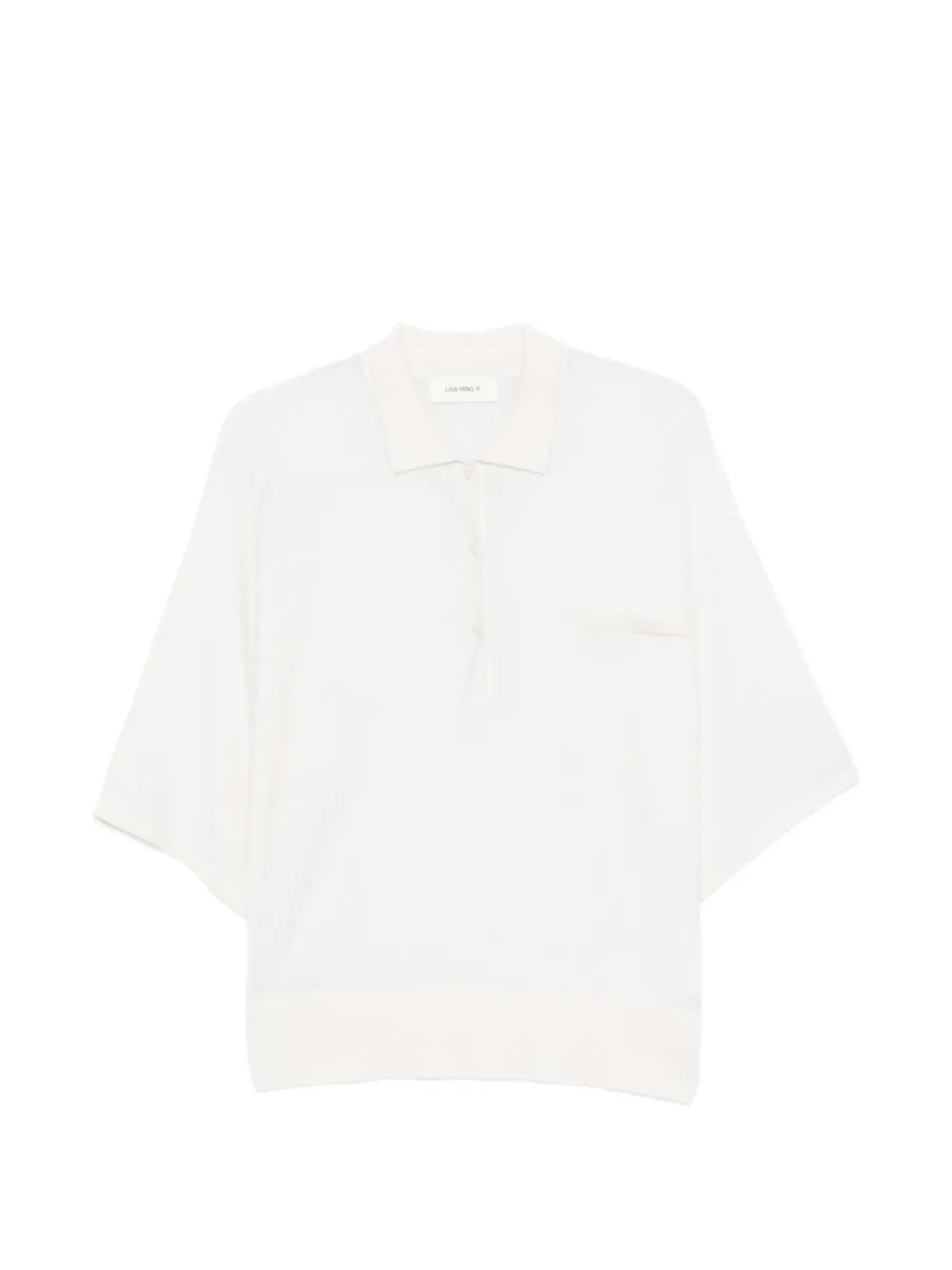 Lisa Yang Norie polo-collar chest-pocket sweater - Weiß