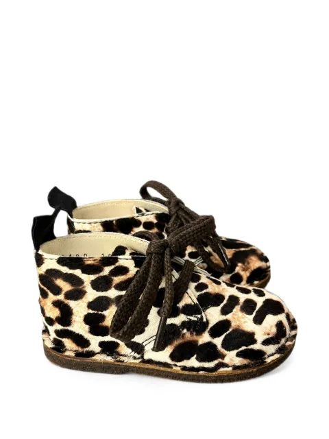 Douuod Kids leopard-print calf-hair sneakers
