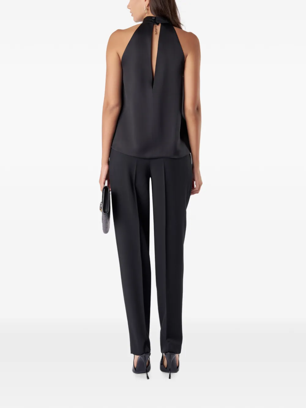 IL VOLO silk halter top Zwart