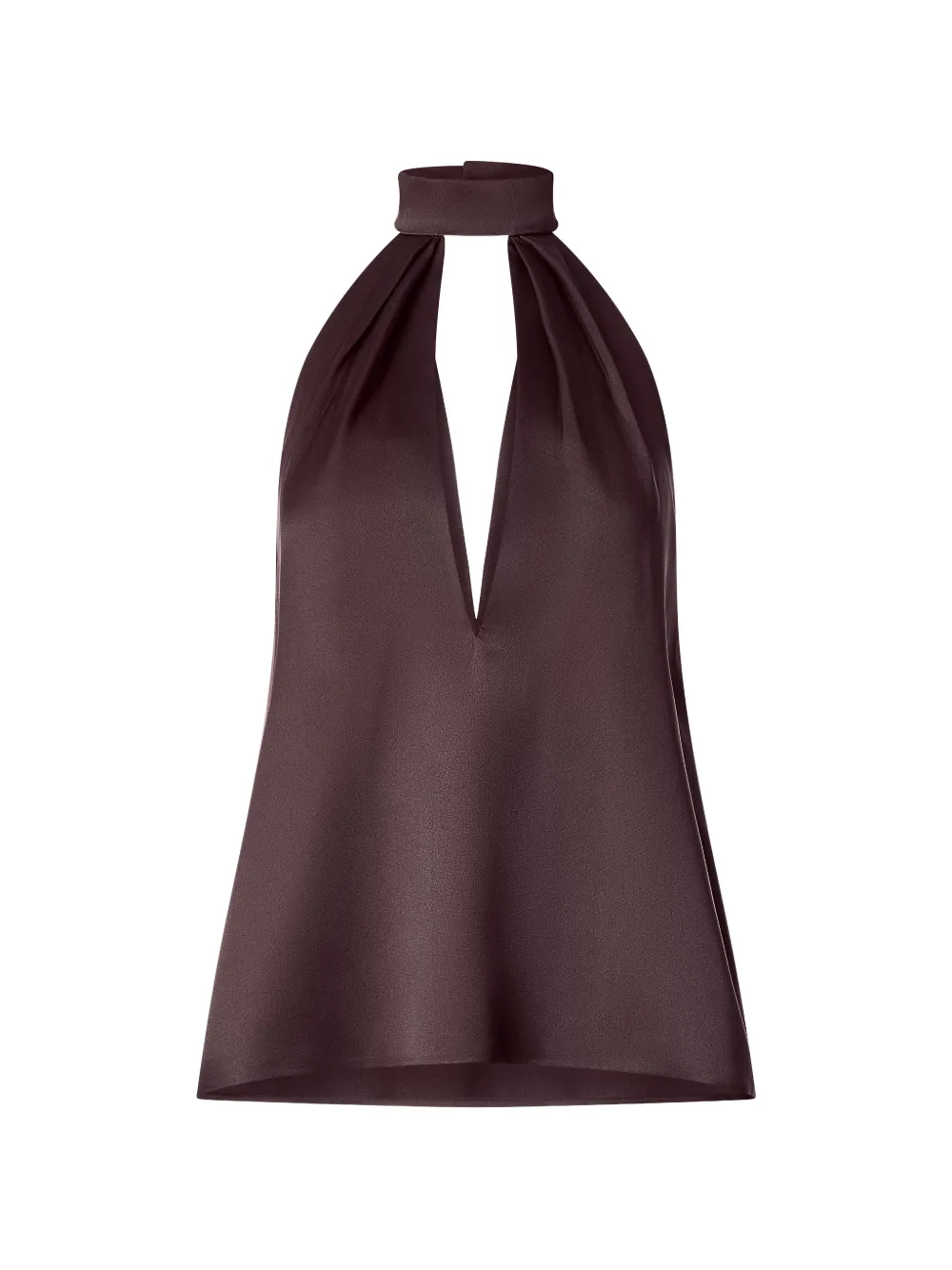 IL VOLO halterneck pleated top - Marrone
