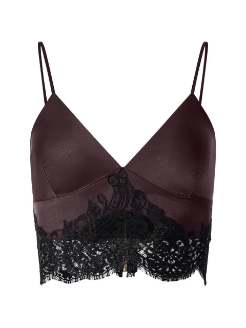 IL VOLO lace-trim silk bustier top