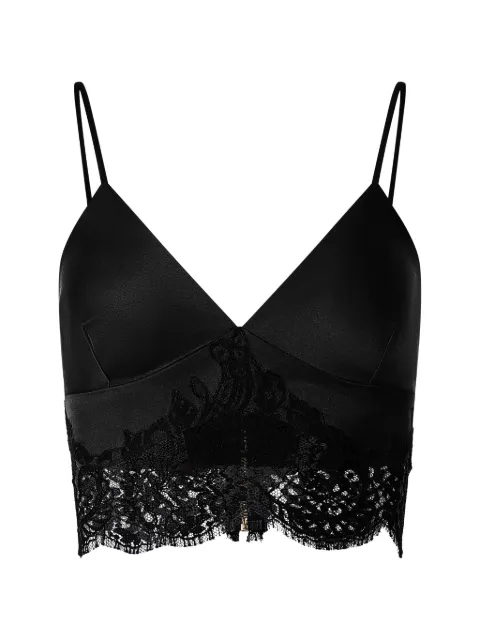IL VOLO lace-trim silk bustier top