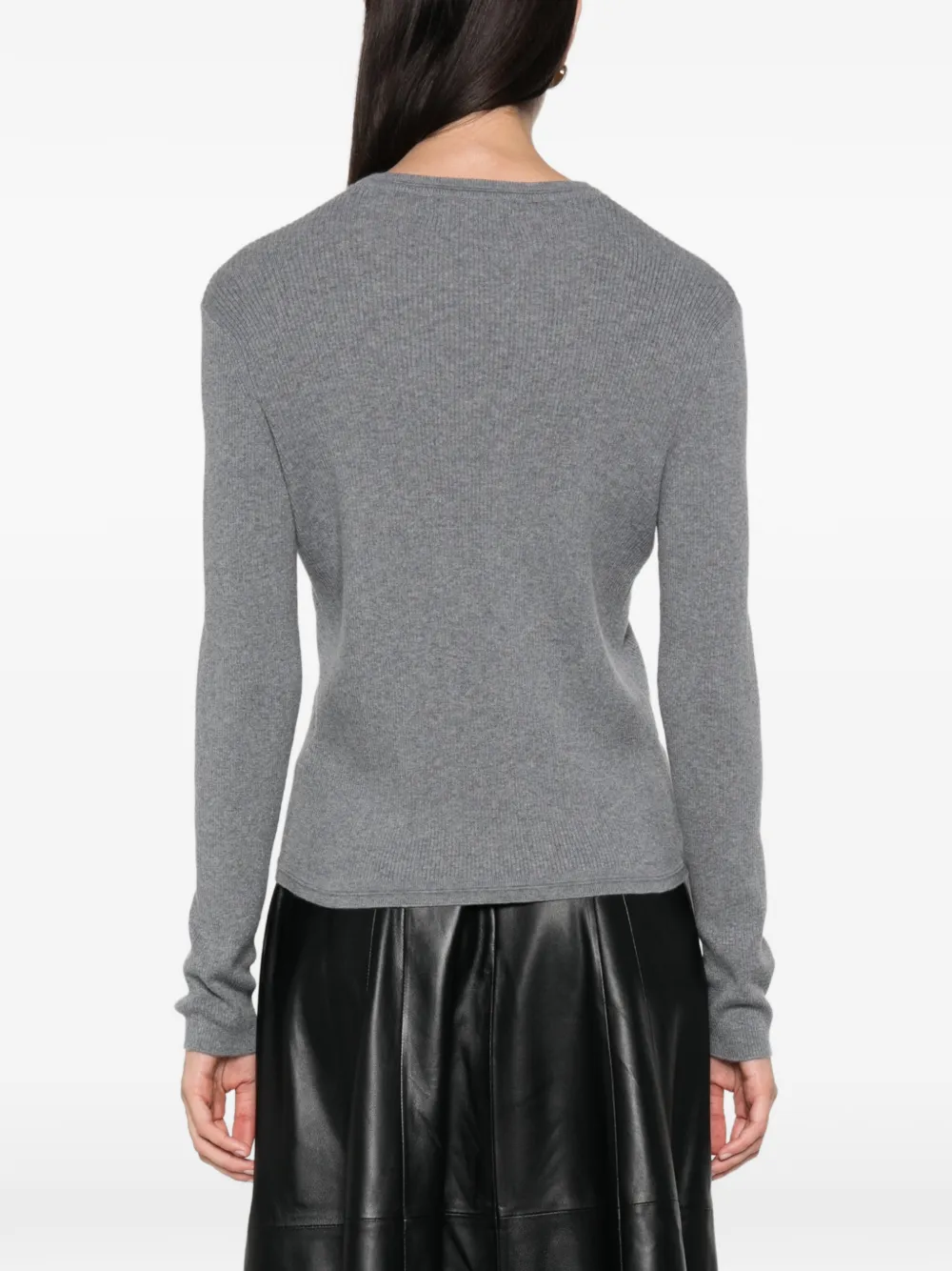 Lisa Yang Abeena ribgebreid vest Grijs