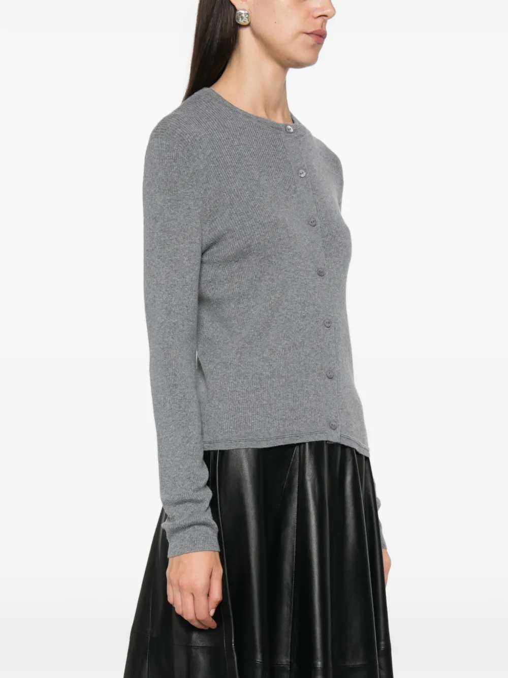 Lisa Yang Abeena ribgebreid vest Grijs