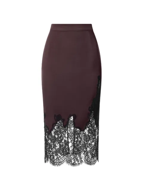 IL VOLO Eva lace-trimmed silk skirt