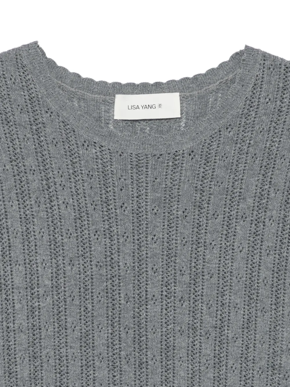 Lisa Yang Suyin pointelle-knit T-shirt Grijs