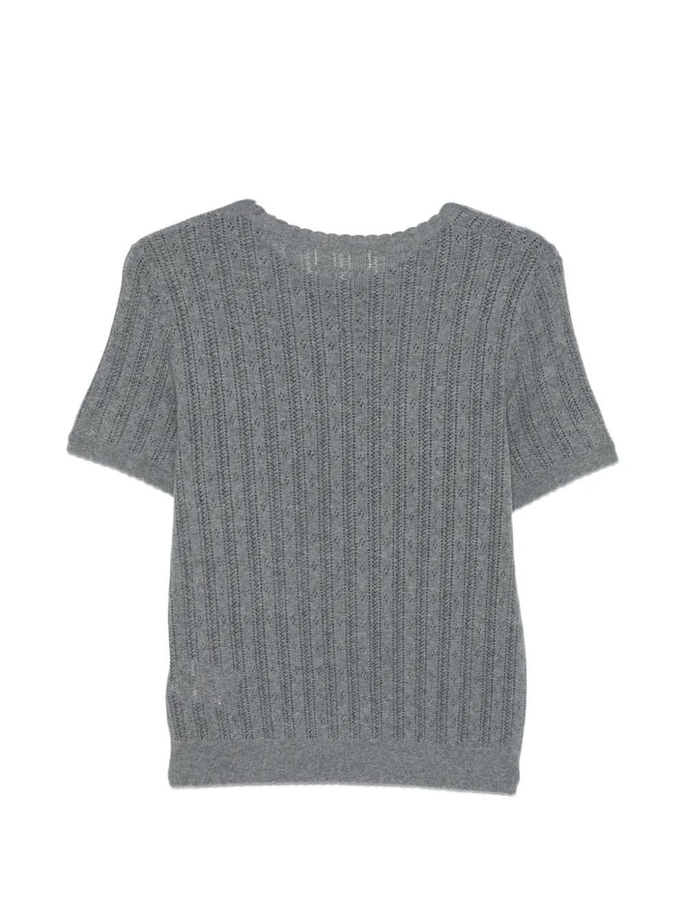 Lisa Yang Suyin pointelle-knit T-shirt Grijs
