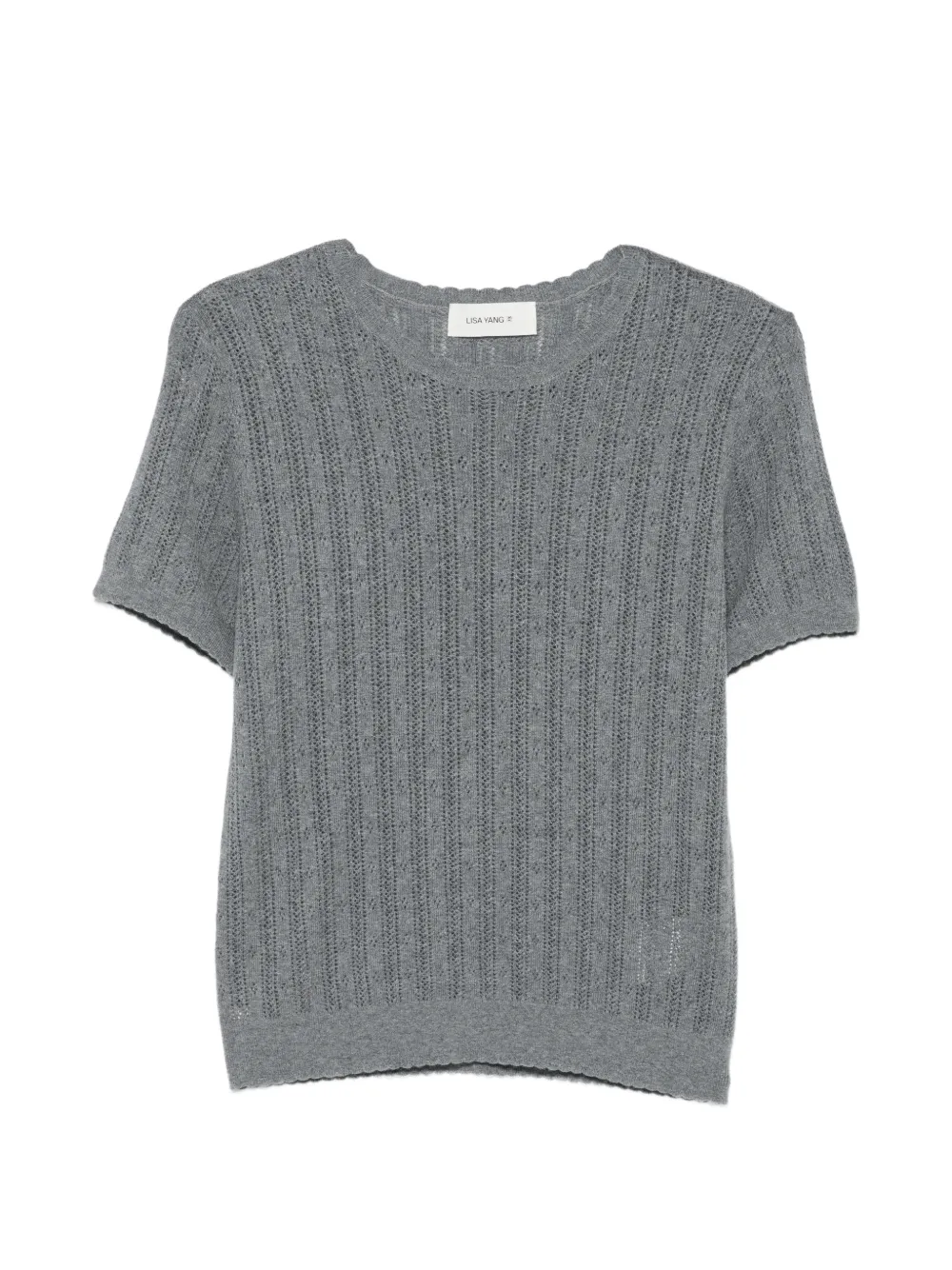 Lisa Yang Suyin pointelle-knit T-shirt Grijs