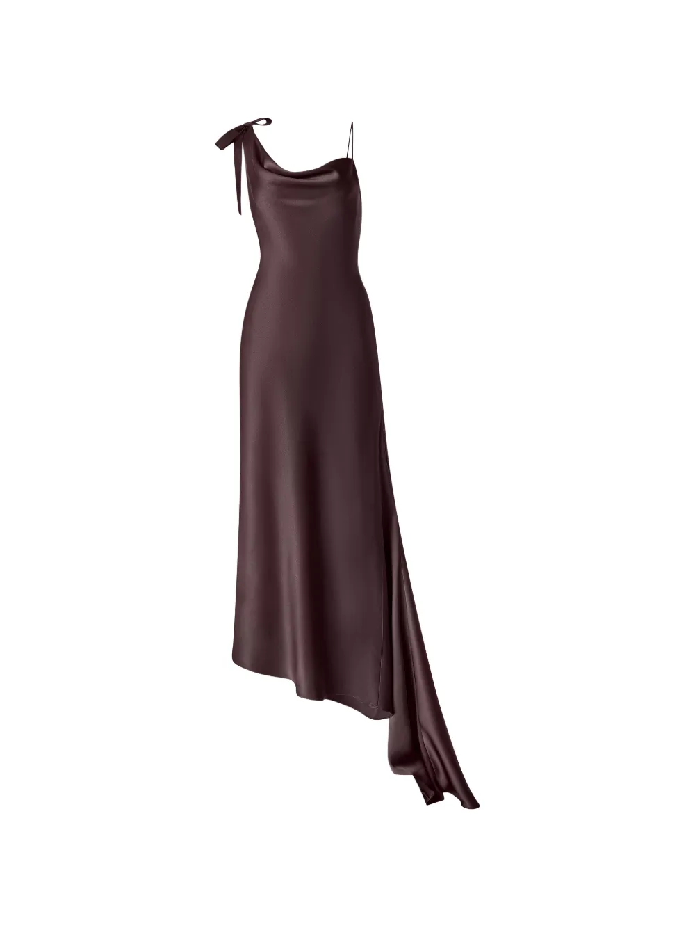 IL VOLO asymmetrical bow-detail midi dress - Brown