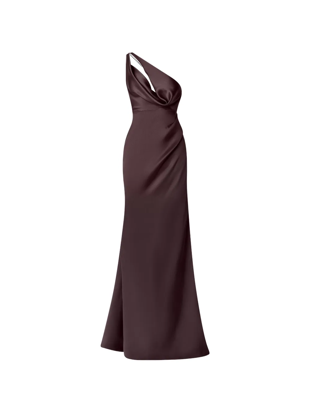 IL VOLO Asymmetrische maxi-jurk verfraaid met kristallen Bruin