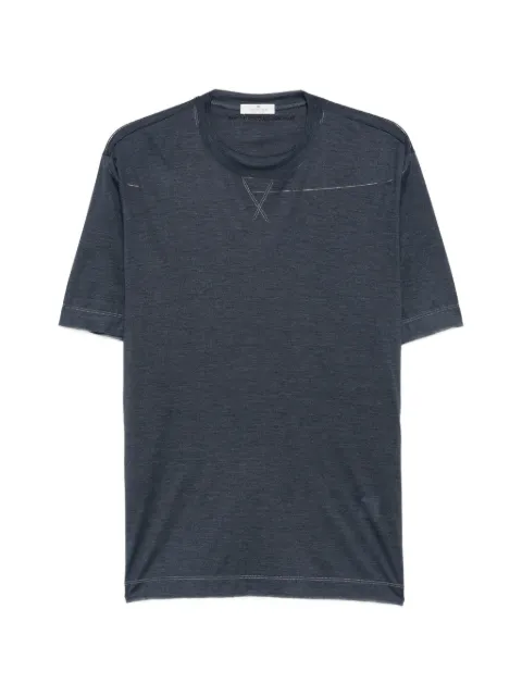 PANICALE cross-stitch detail round-neck T-shirt