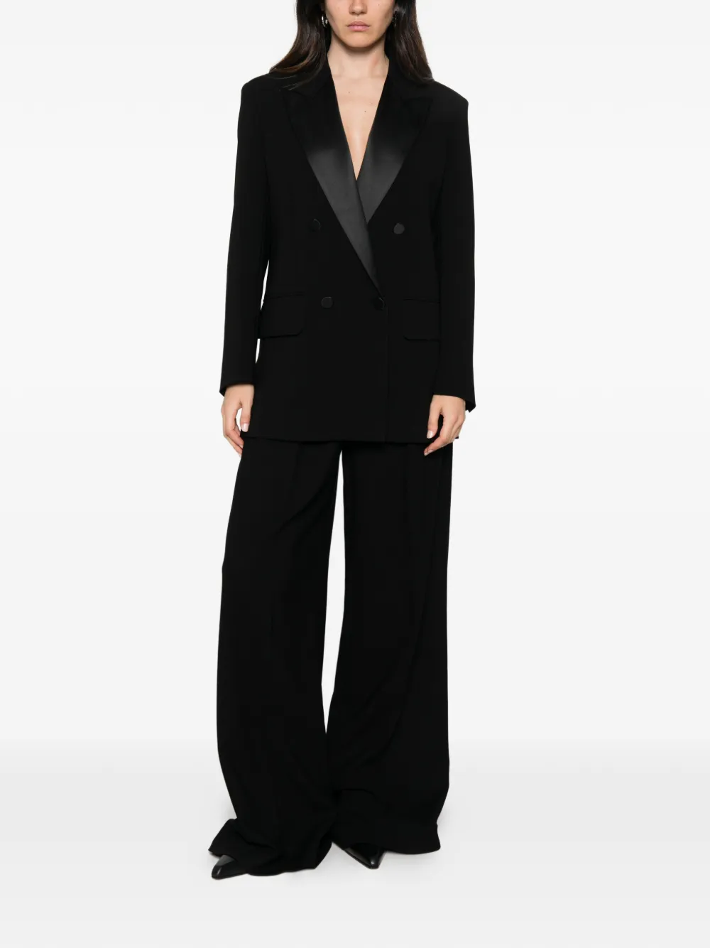 Max Mara Blazer met dubbele rij knopen Zwart