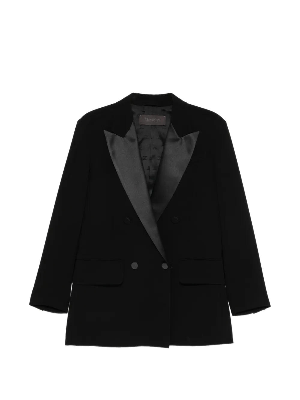 Max Mara double-breasted peak-lapel blazer - Noir