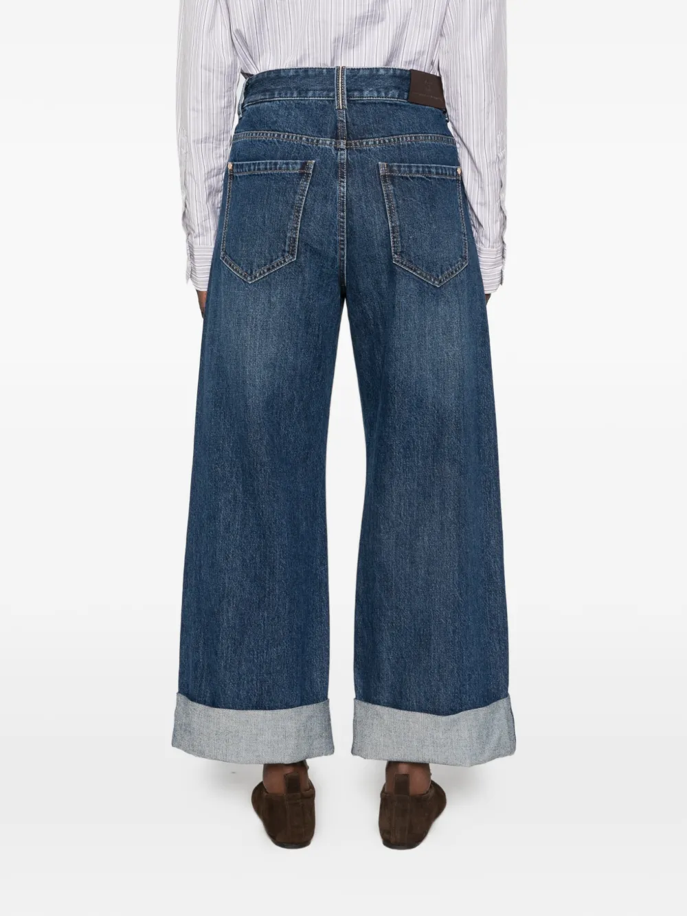 Brunello Cucinelli Jeans met omgeslagen pijpen Blauw