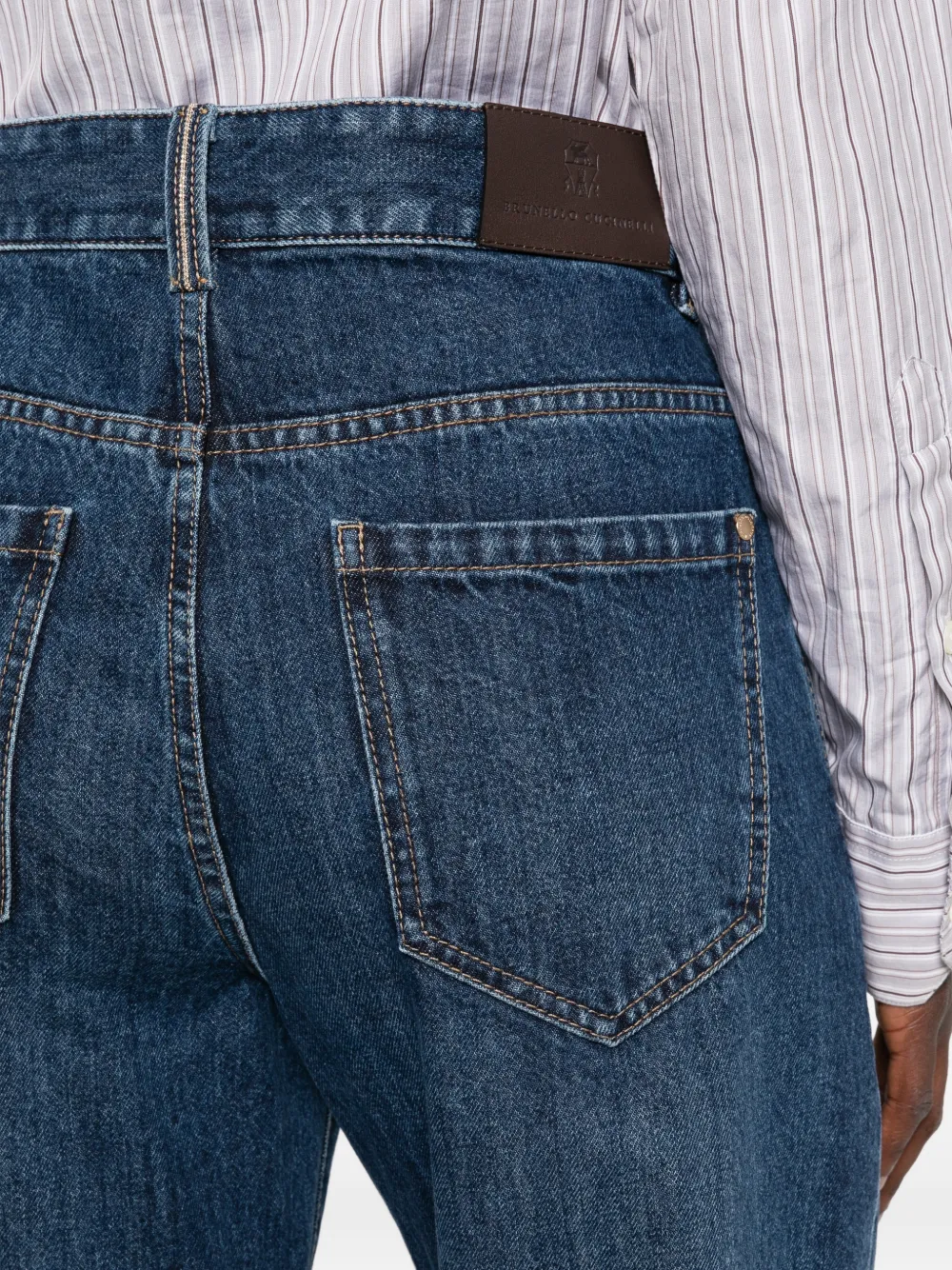 Brunello Cucinelli Jeans met omgeslagen pijpen Blauw
