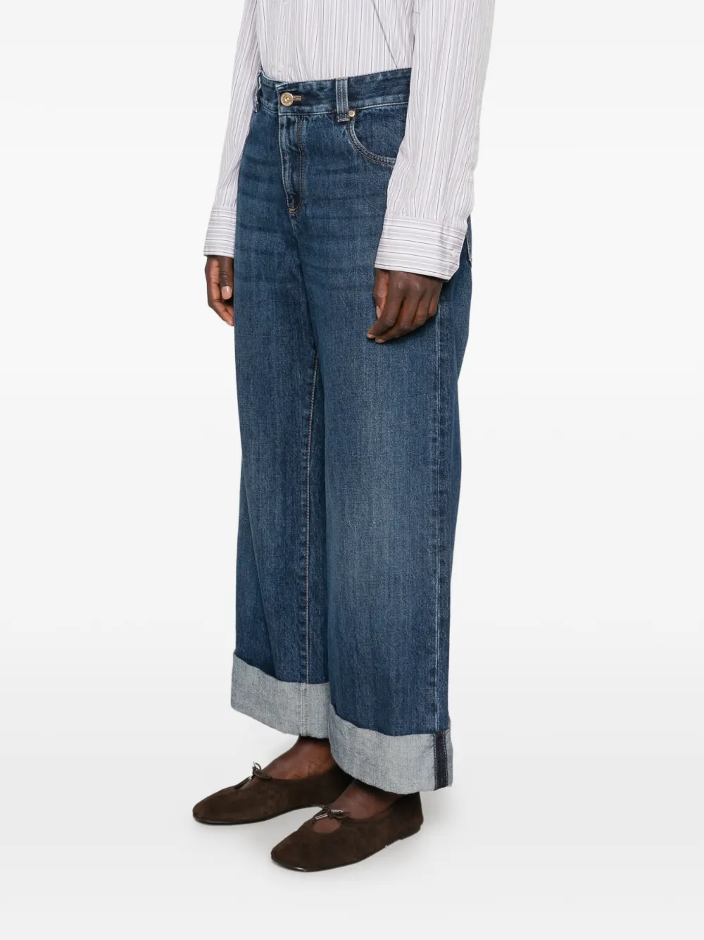 Brunello Cucinelli Jeans met omgeslagen pijpen Blauw