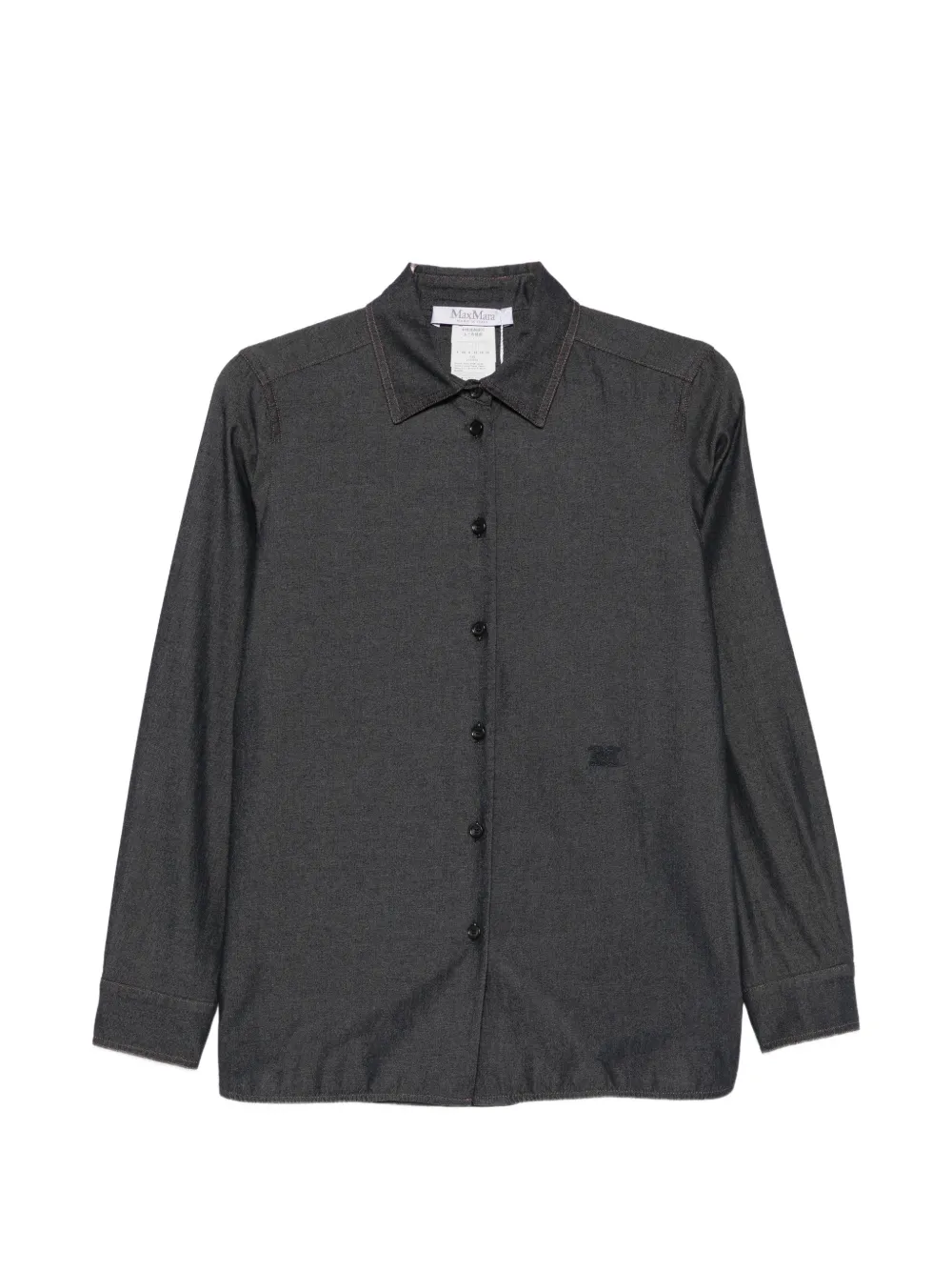 Max Mara logo-embroidered denim shirt - Blue