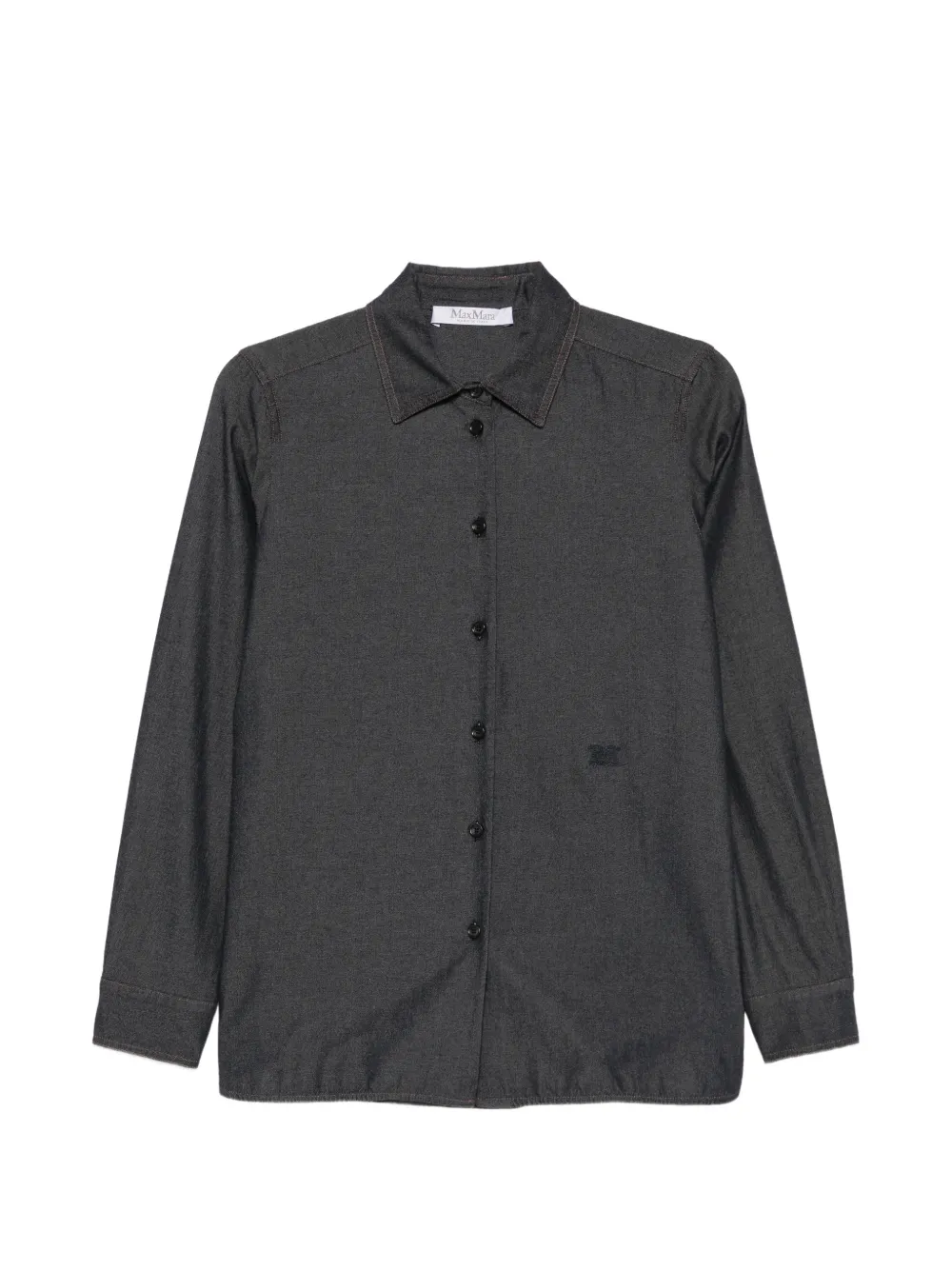 Max Mara logo-embroidered denim shirt - Blau