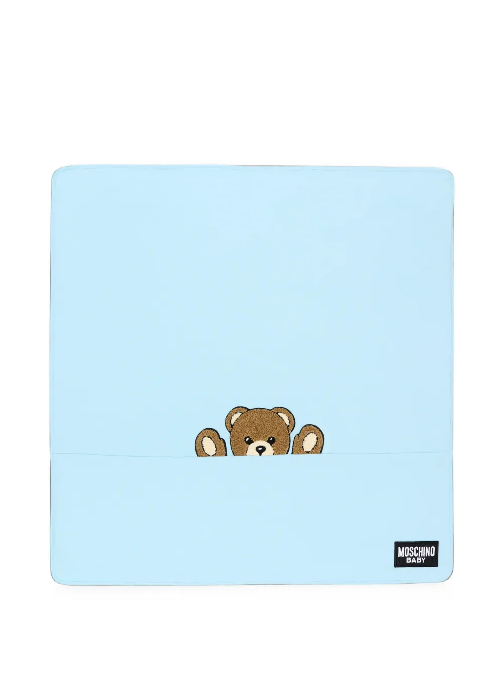 Moschino Kids Deken met teddybeer Blauw