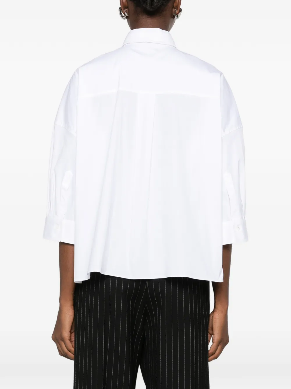 Brunello Cucinelli Blouse met strikdetail en driekwartsmouwen Wit
