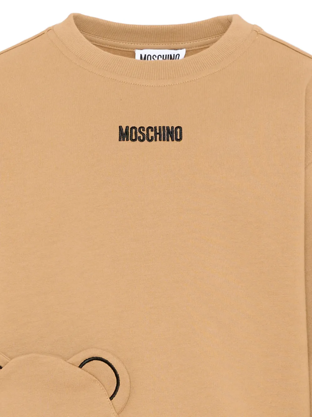 Moschino Kids T-shirt met geborduurd logo Beige