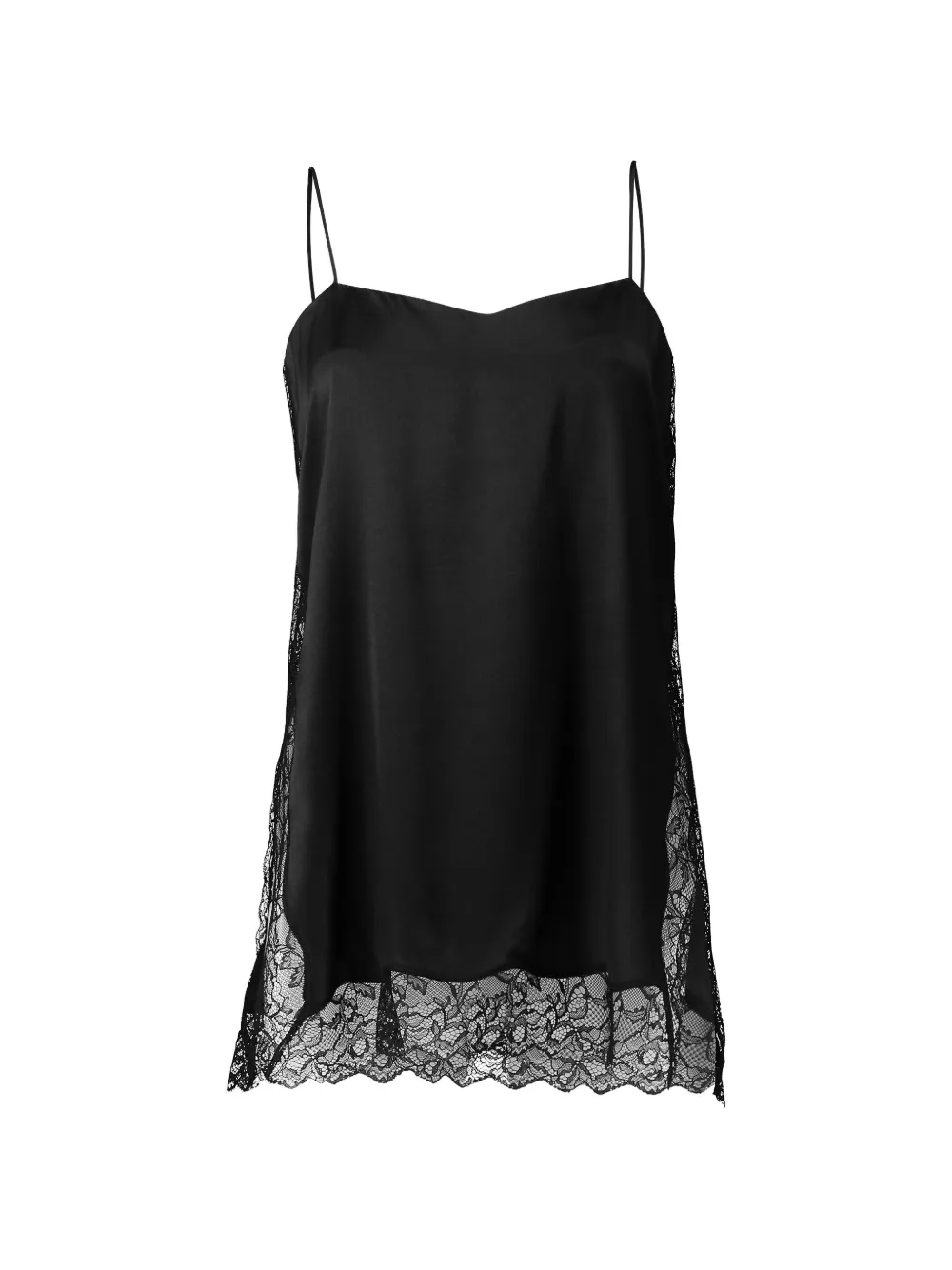 DMN Paris Joe lace-trim silk top