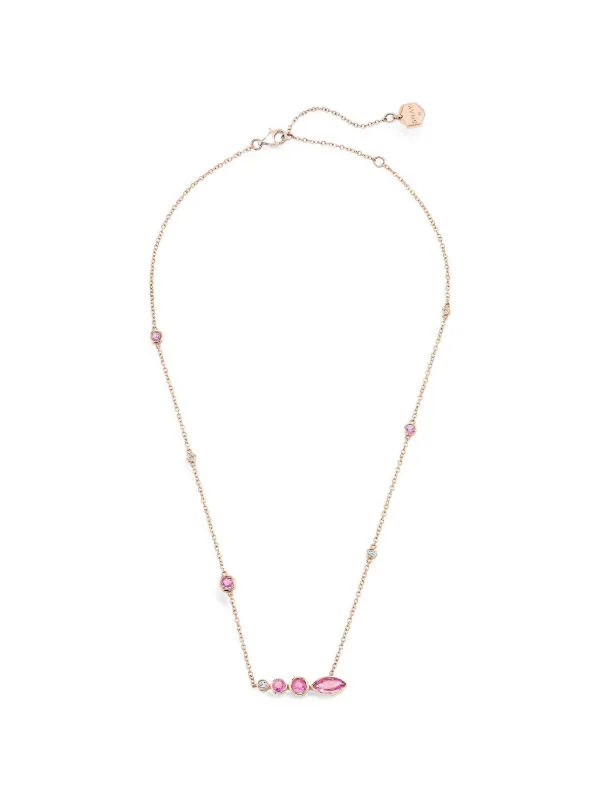Shay Riviera Station Pink Sapphire Diamond Necklace