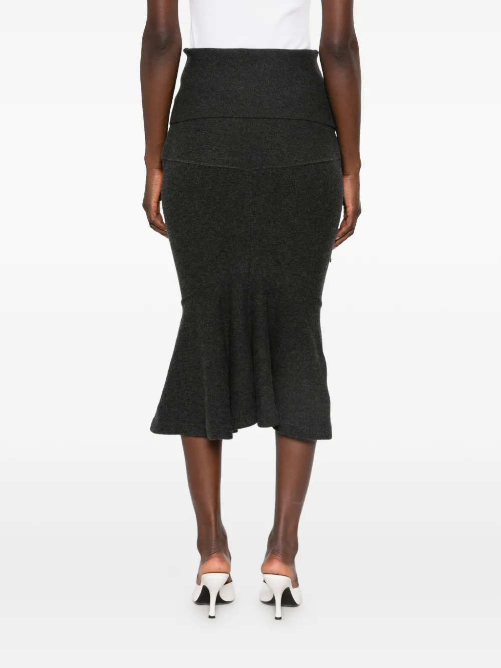 Jacquemus The Fiocco rok met striksluiting en volantzoom Grijs