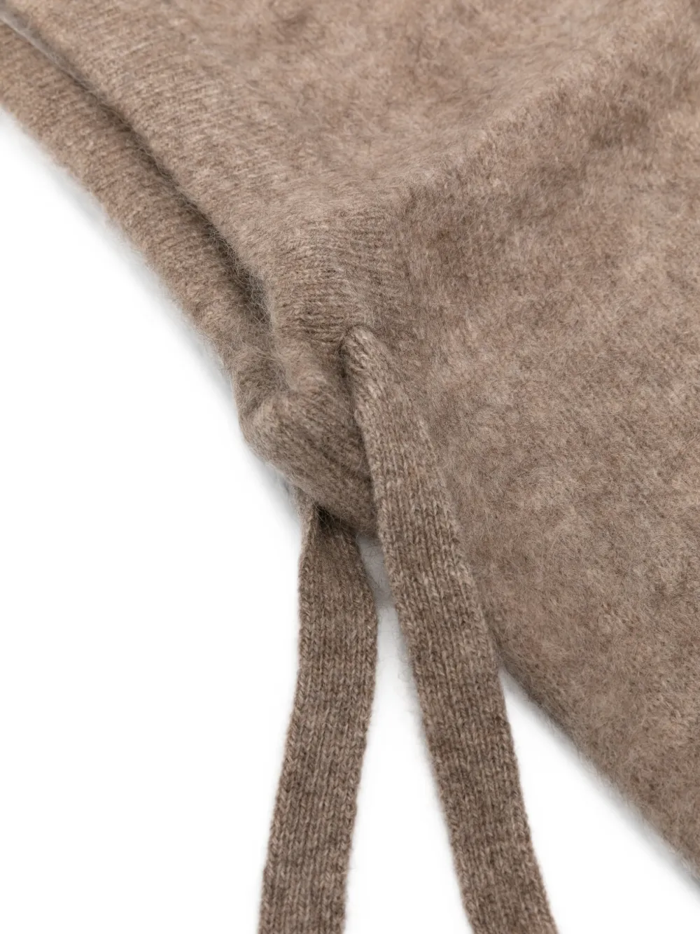 P.A.R.O.S.H. Gebreide bivakmuts met striksluiting Beige