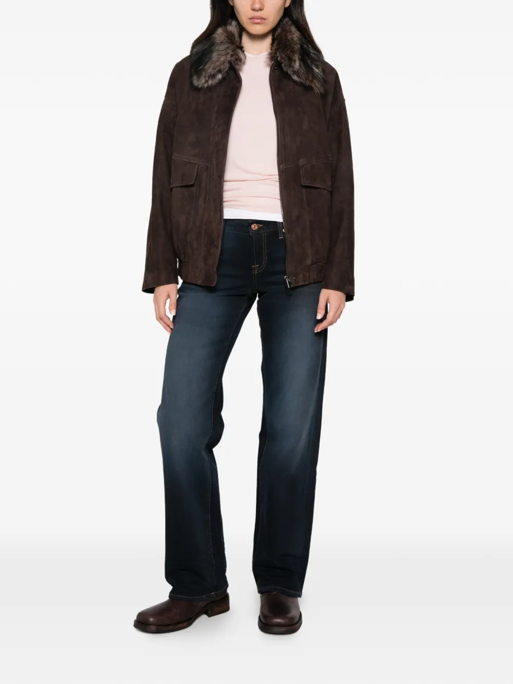 7 For All Mankind Straight jeans met vervaagd effect Blauw