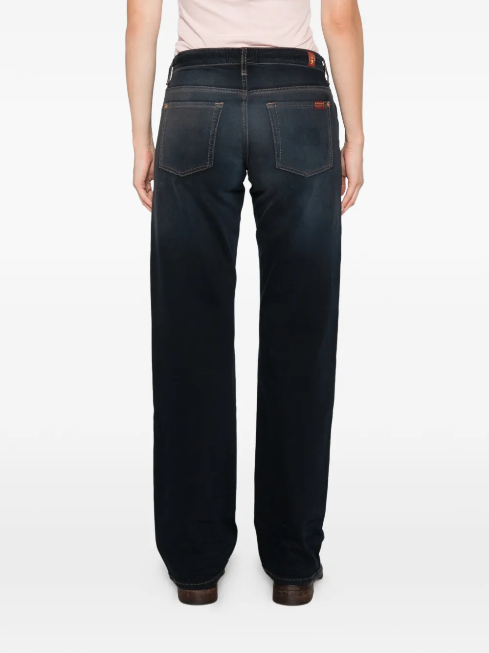 7 For All Mankind Straight jeans met vervaagd effect Blauw