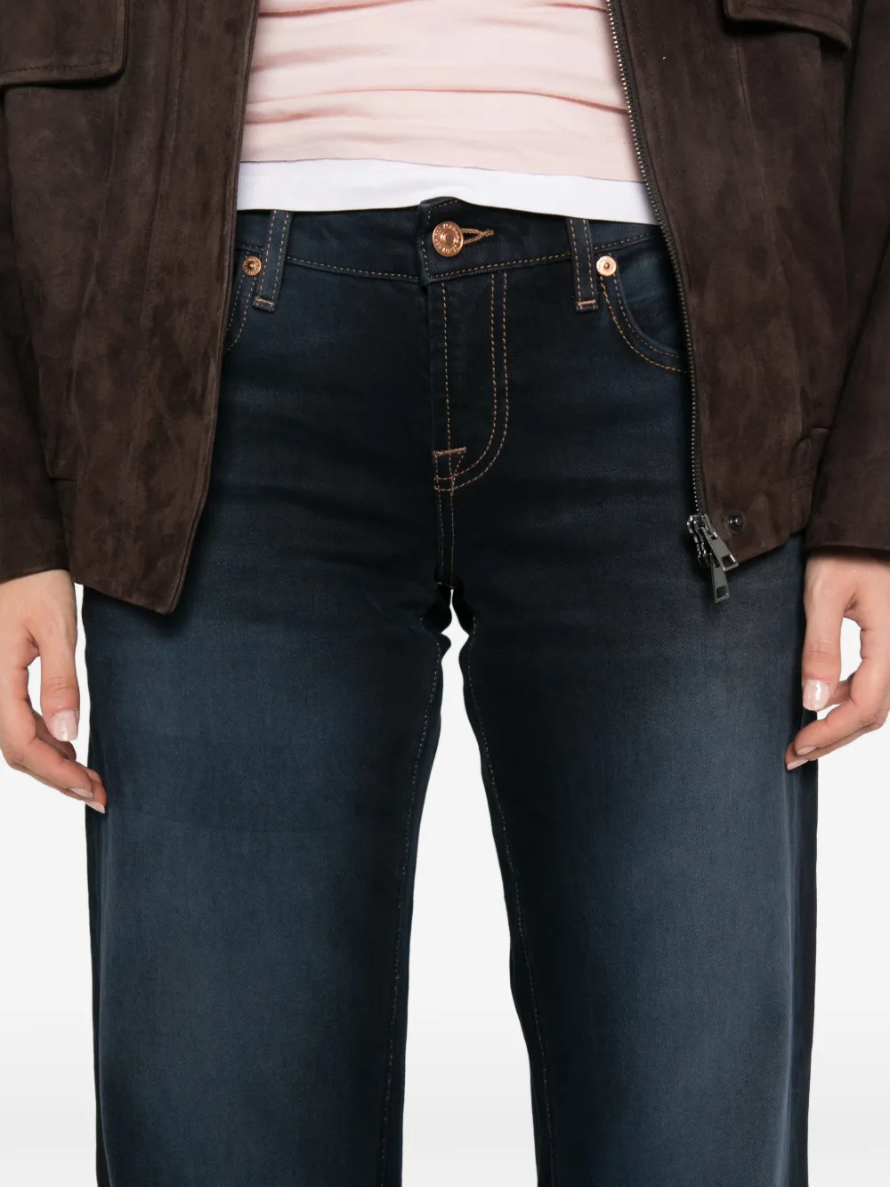 7 For All Mankind Straight jeans met vervaagd effect Blauw