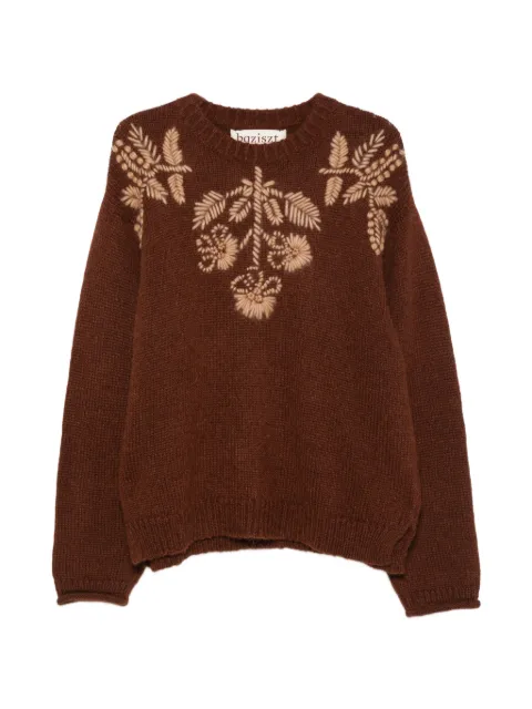 Baziszt floral-embroidered chunky-knit sweater