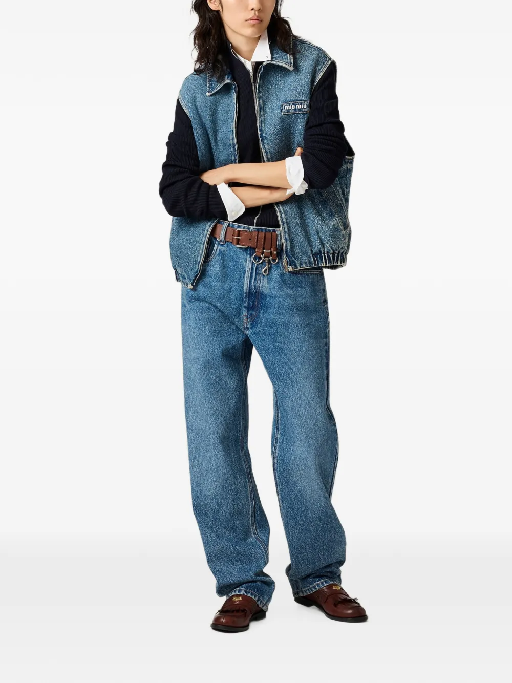 Miu five-pocket denim jeans Blauw