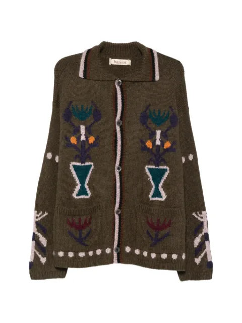 Baziszt intarsia-knit button-up cardigan