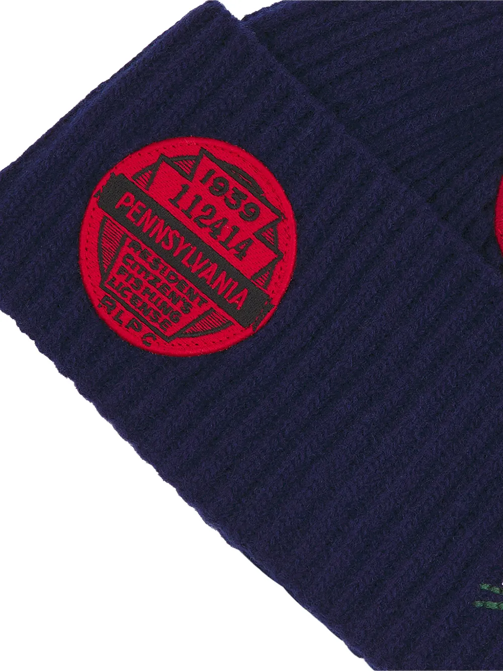 Polo Ralph Lauren Ribgebreide muts met patch-detail Blauw