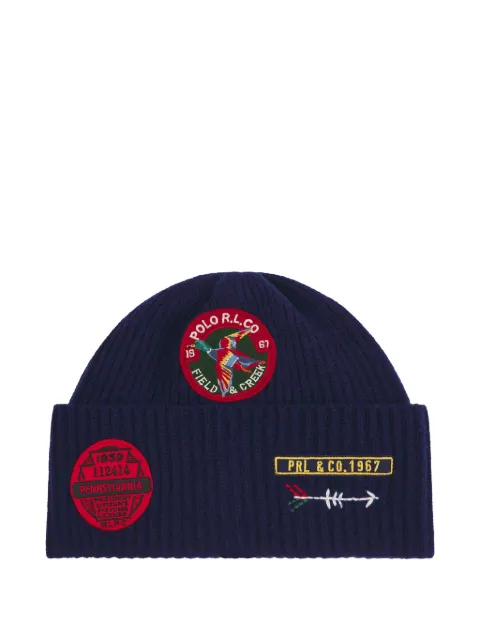 Polo Ralph Lauren шапка бини в рубчик с нашивкой
