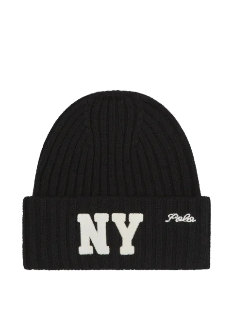 Polo Ralph Lauren NY rib-knit beanie hat