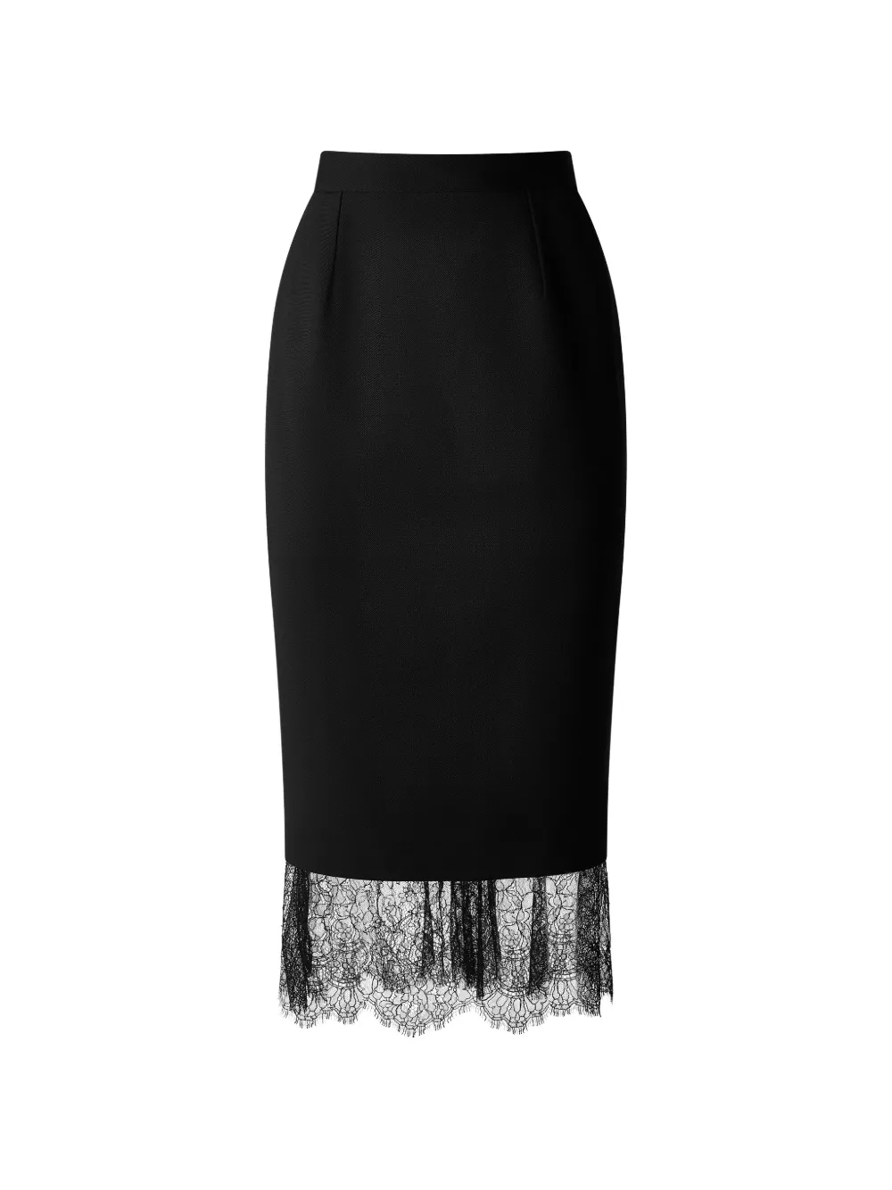 IL VOLO lace-trim midi skirt - Nero