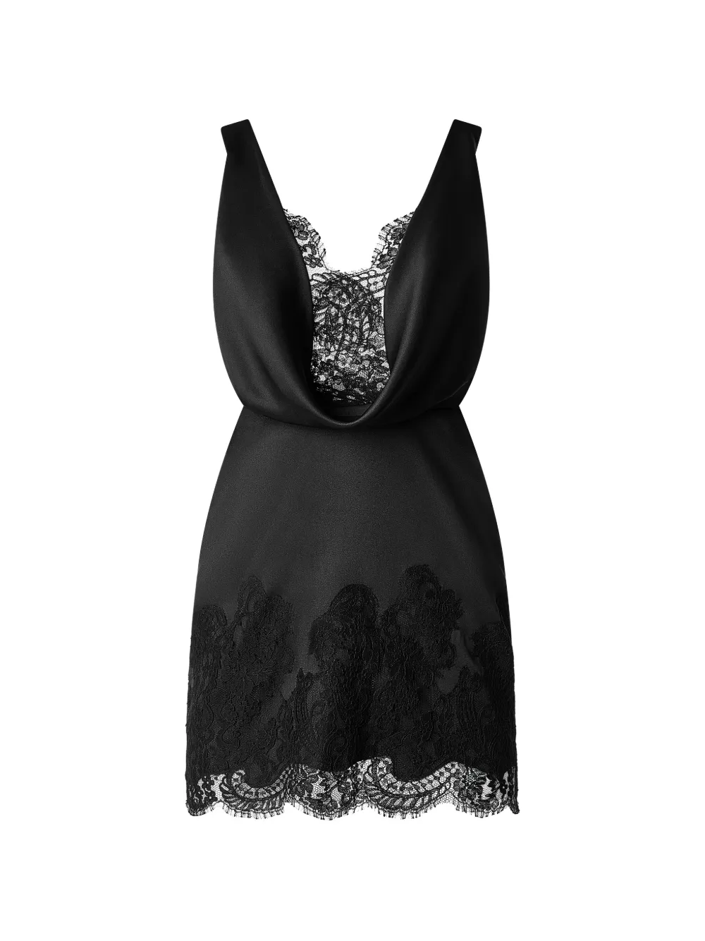 IL VOLO lace-trimmed silk mini dress - Nero