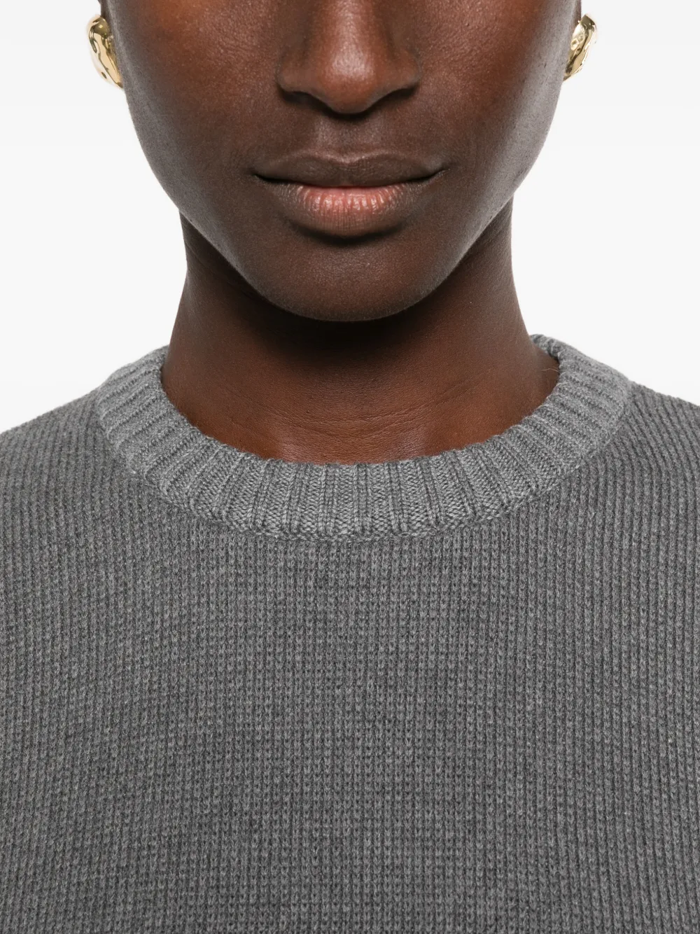 TOTEME ribbed-knit wool sweater Grijs
