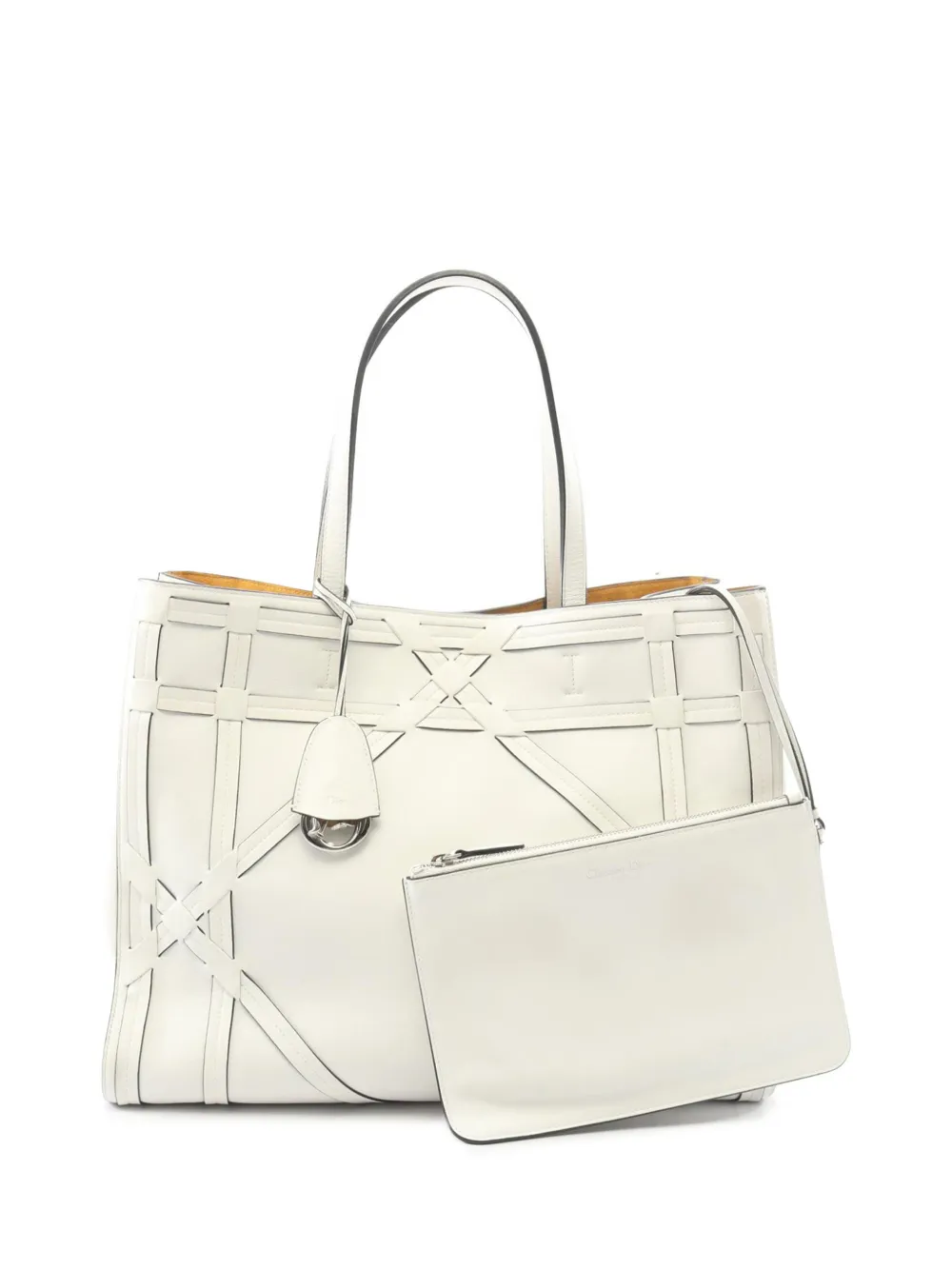 Christian Dior Pre-Owned 2000-2026 Giant Cannage Connect Tote Bag aus gewebtem Kalbsleder - Weiß